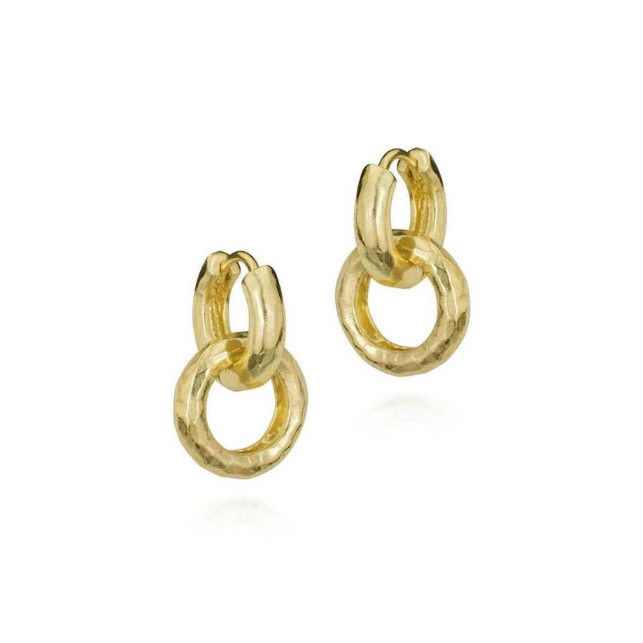 Pendientes Nuggets de Plata. Baño de Oro 18k
